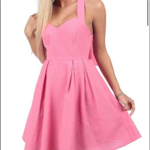 Lauren James Pink open back bow tie dress - Picture 7 of 7